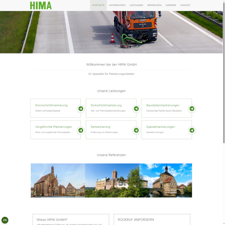 Drupal Homepage von Hima GmbH