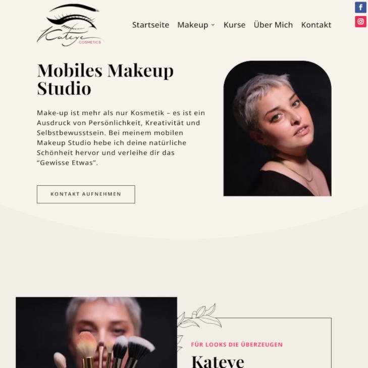 WordPress Homepage von Kateye Cosmetics